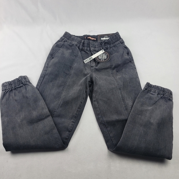 NWT Cheska black / grey denim strech Waist cargo feel relaxed leg joggers - Picture 3 of 8
